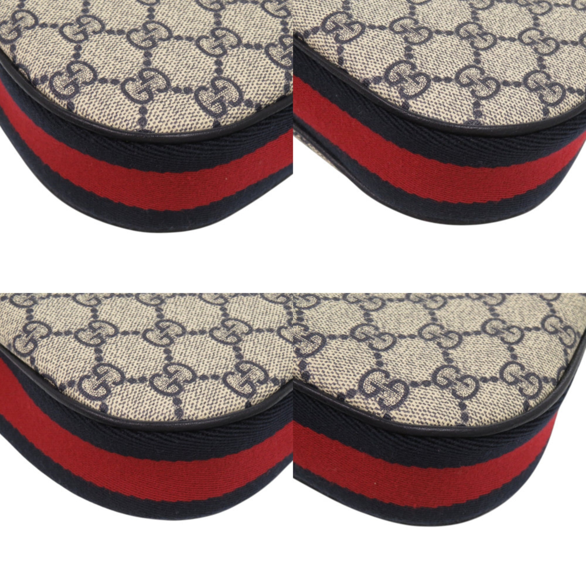 Gucci Navy Red Color Gg Supreme Shoulder Bag (Pre-Owned)