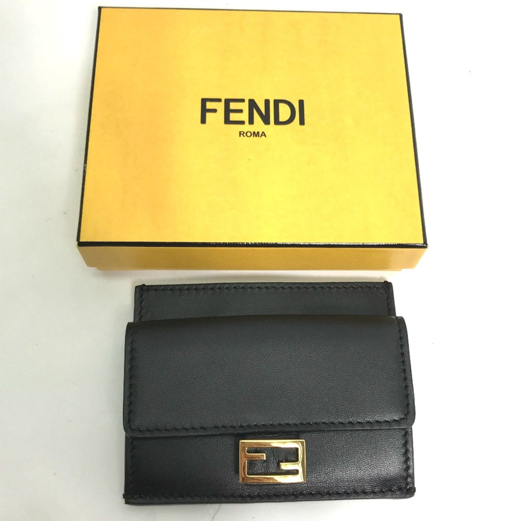 Fendi Black Leather Coin Purse/Coin Case