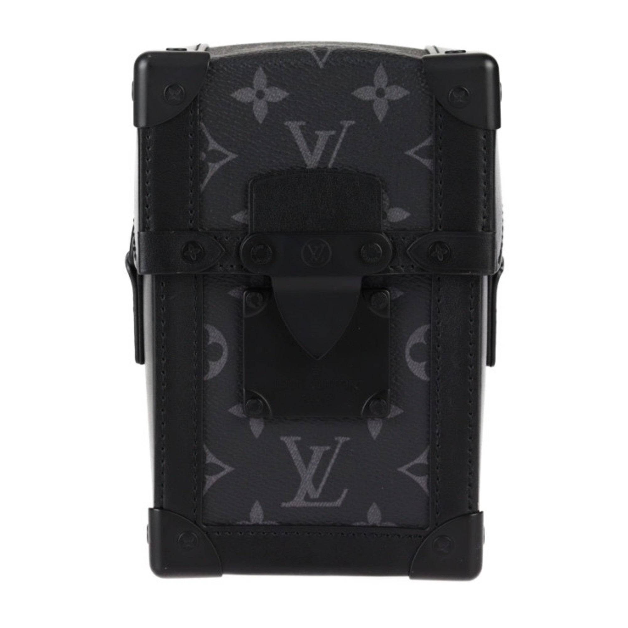 Louis Vuitton Black Gray Leather Pochette Pouch Shoulder Bag