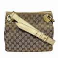 Gucci Beige Canvas Leather Shoulder Bag (Pre-Owned)