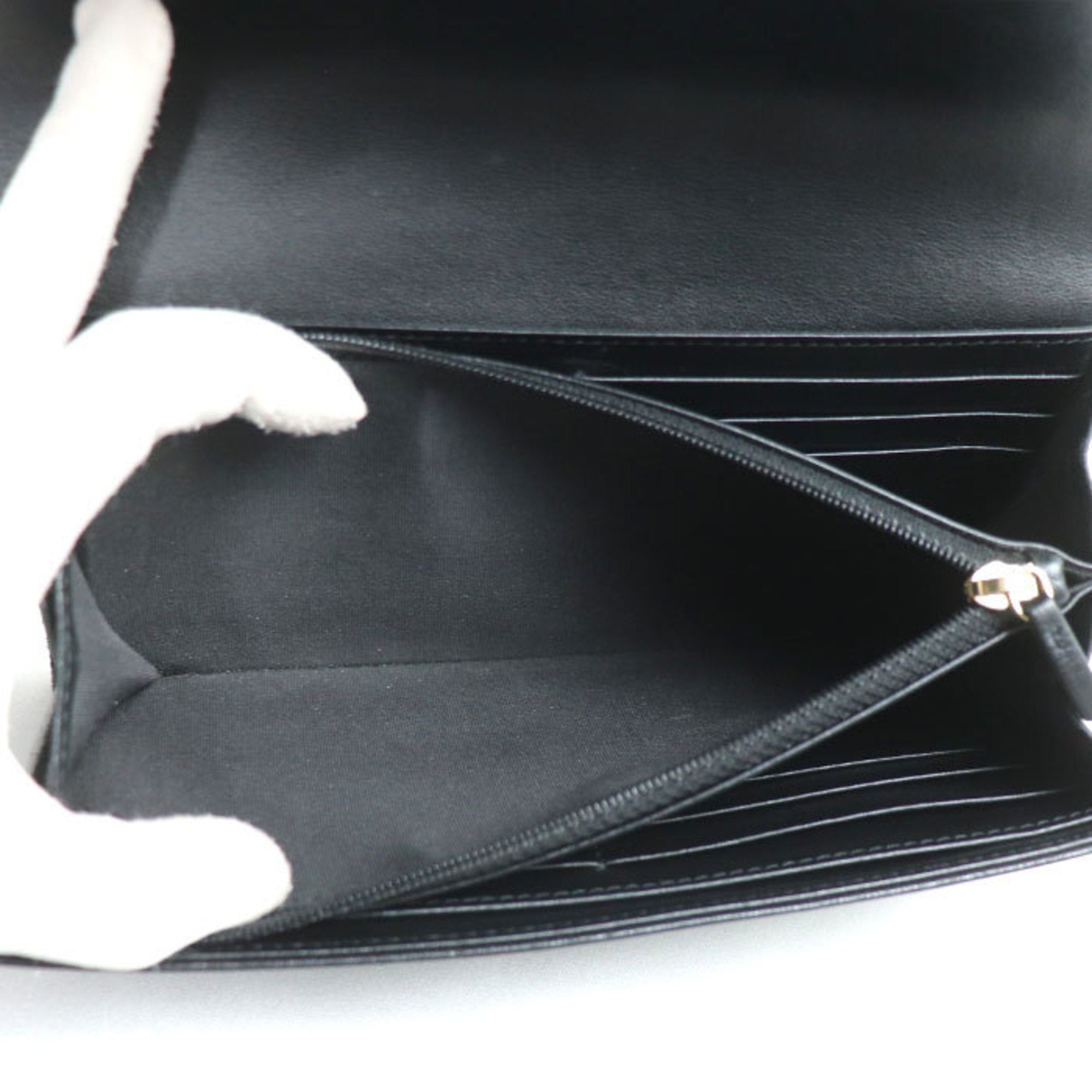 Chanel Black Leather Long Wallet (Bi-Fold)