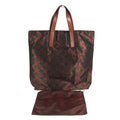 Louis Vuitton Brown Leather Nylon Shoulder Bag Tote Bag