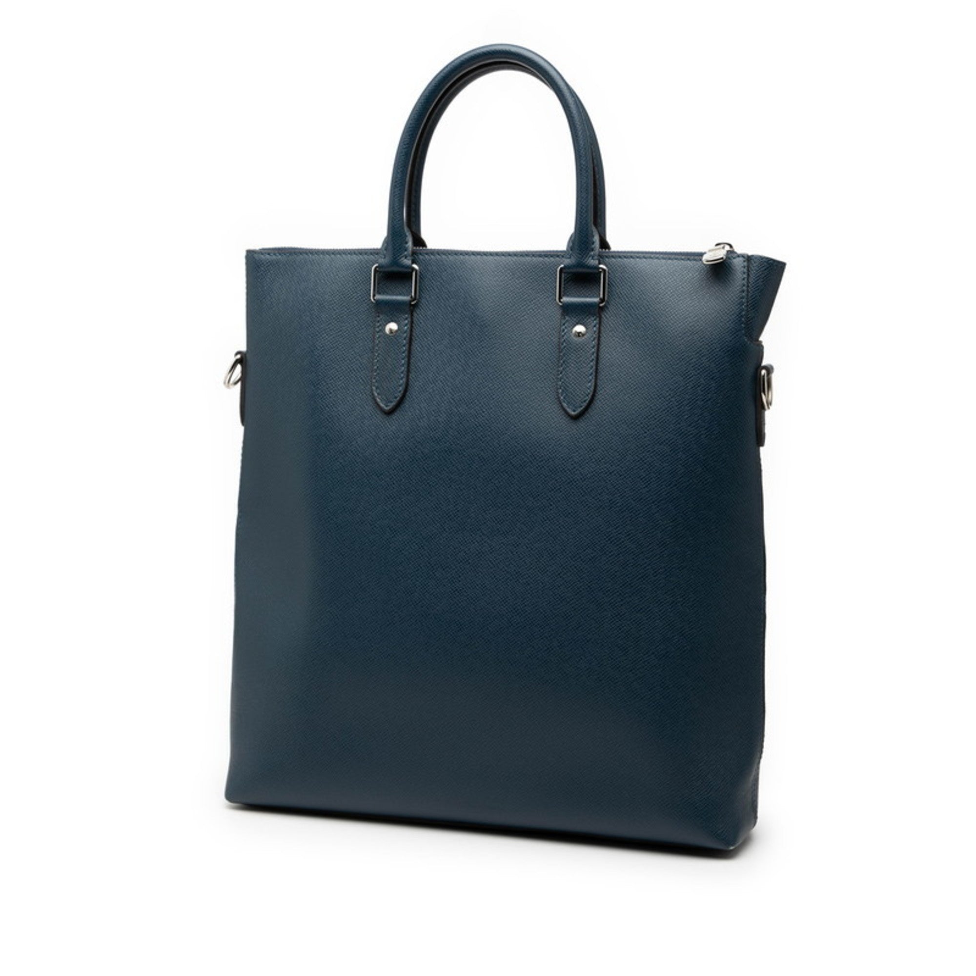 Louis Vuitton Navy Navy Blue Leather Handbag Tote Bag