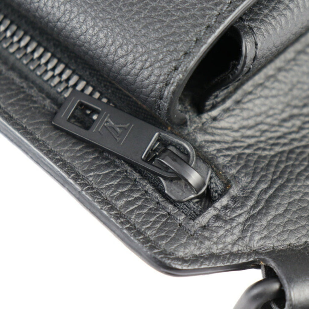 Louis Vuitton Black Noir Leather Pouch Sling Bag