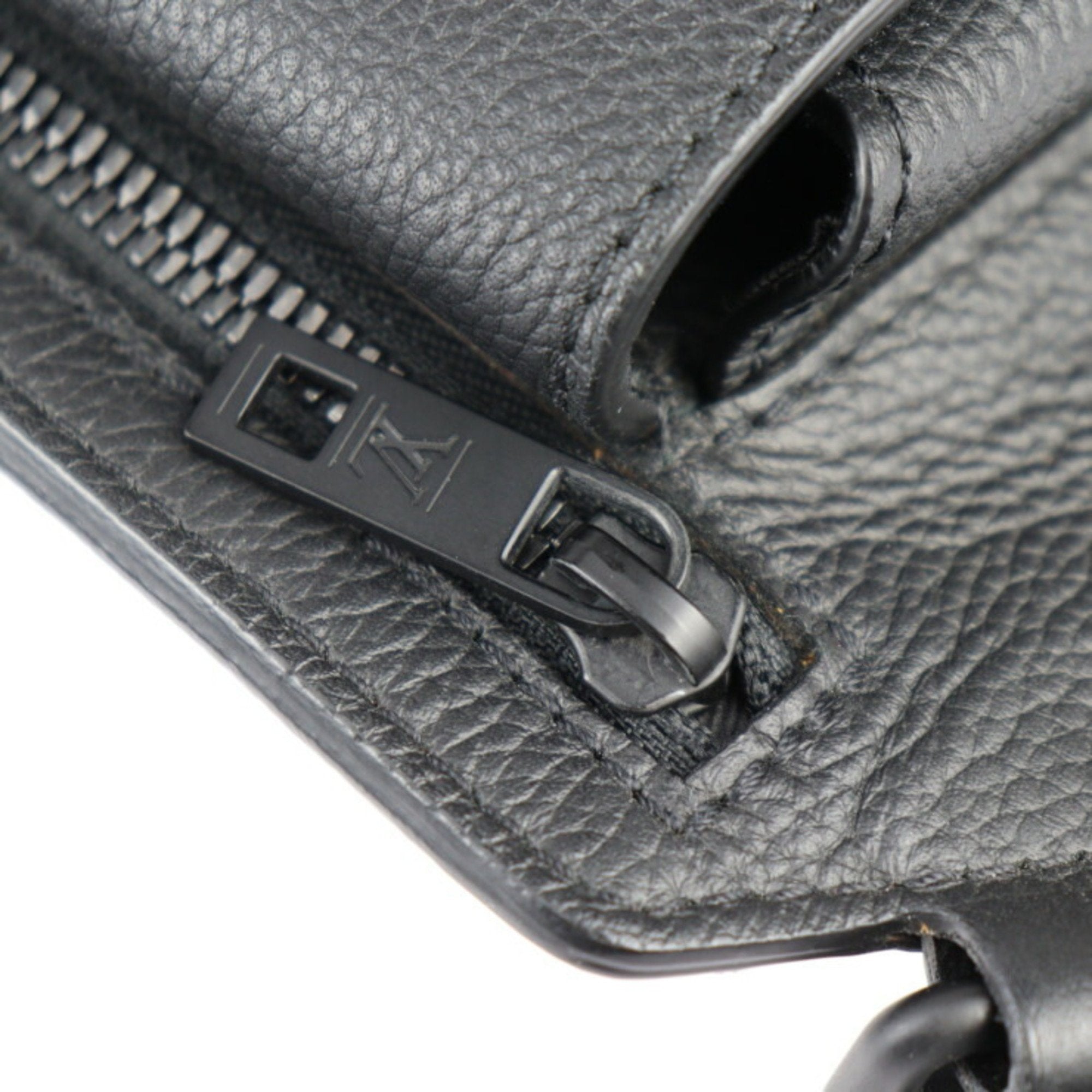 Louis Vuitton Black Noir Leather Pouch Sling Bag