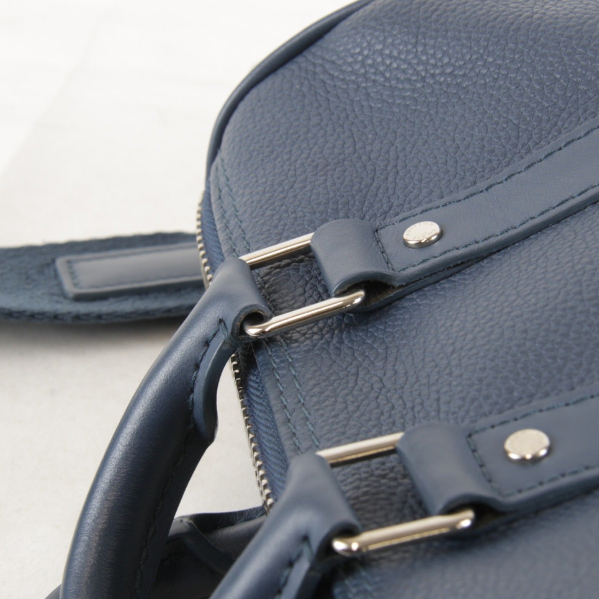 Louis Vuitton Blue Leather Handbag Shoulder Bag