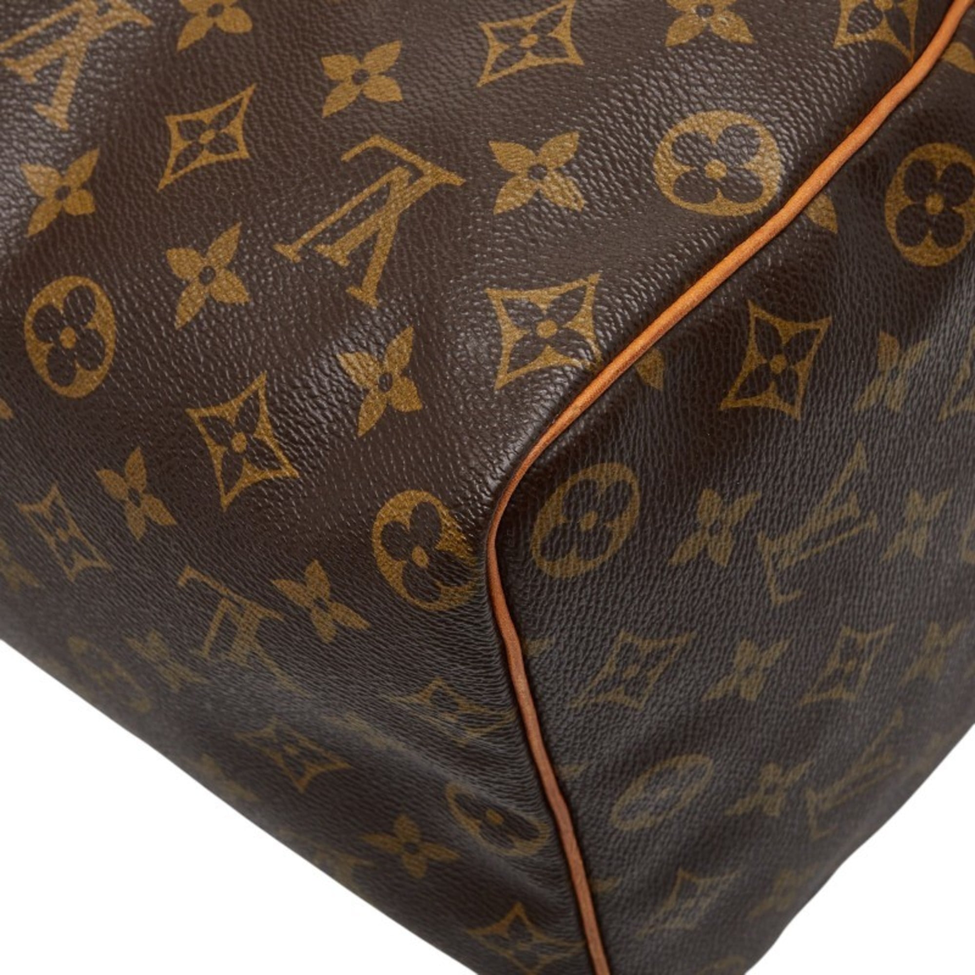 Louis Vuitton Brown Pvc Leather Boston Bag Handbag
