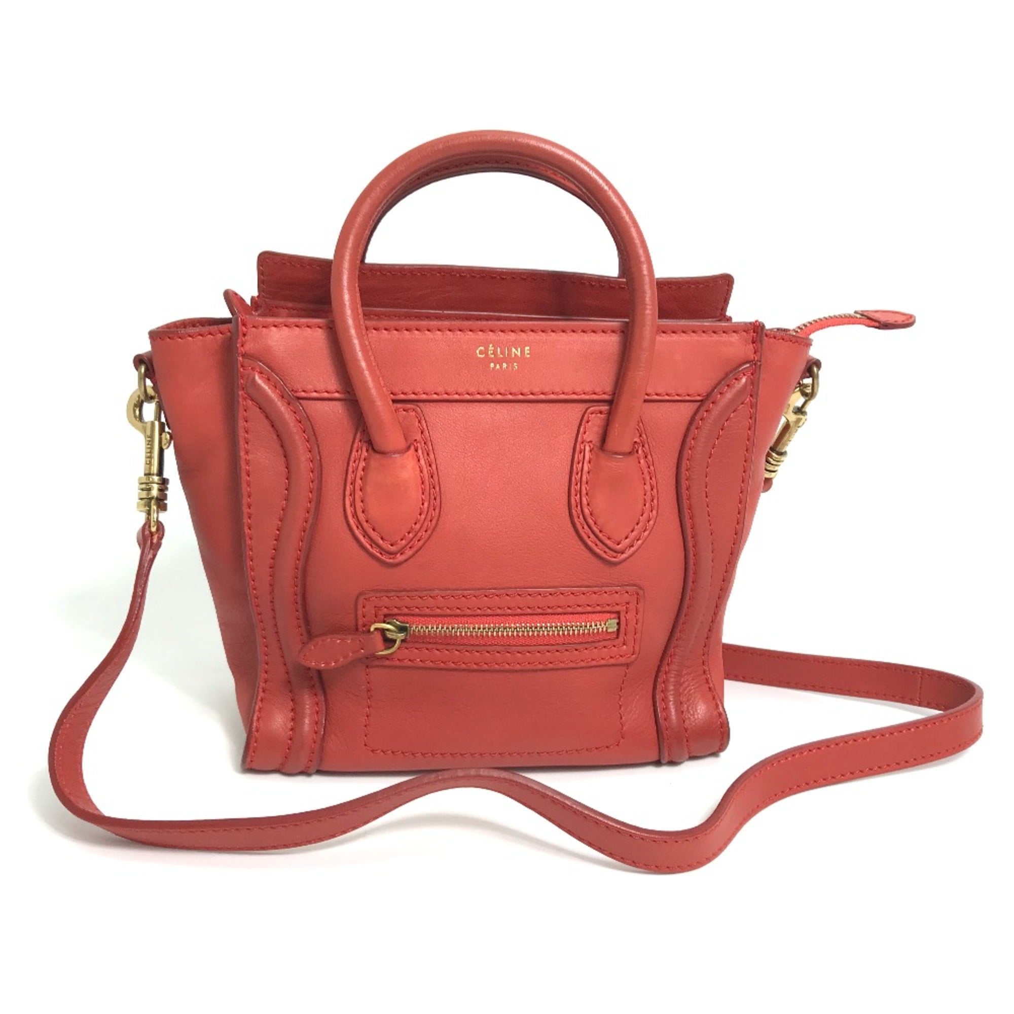 Celine Red Leather Handbag