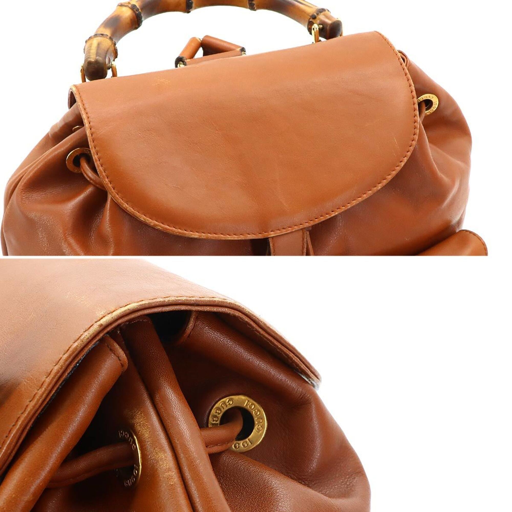 Gucci Brown Leather Backpack (Pre-Owned)