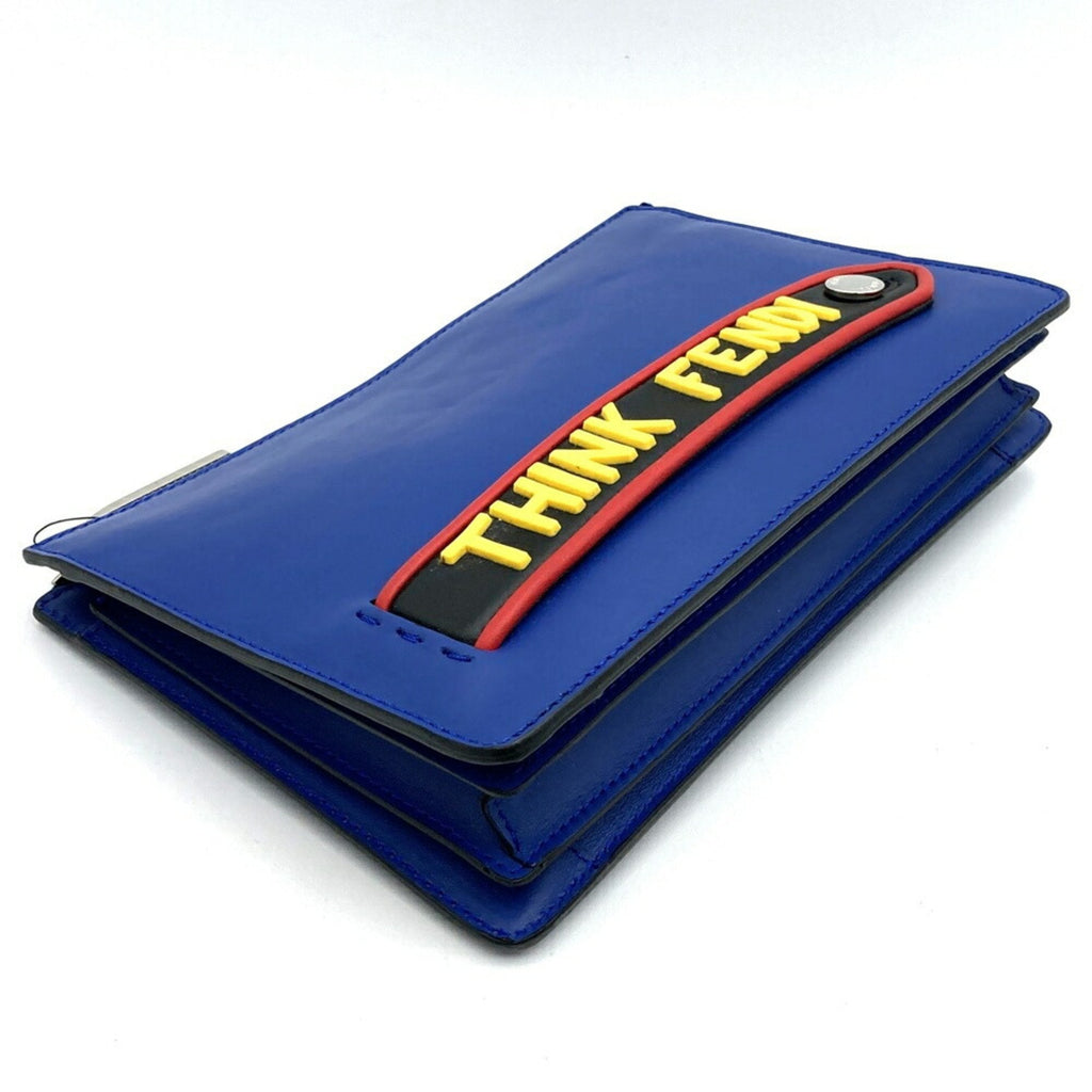 Fendi Blue Leather Clutch Bag Pouch