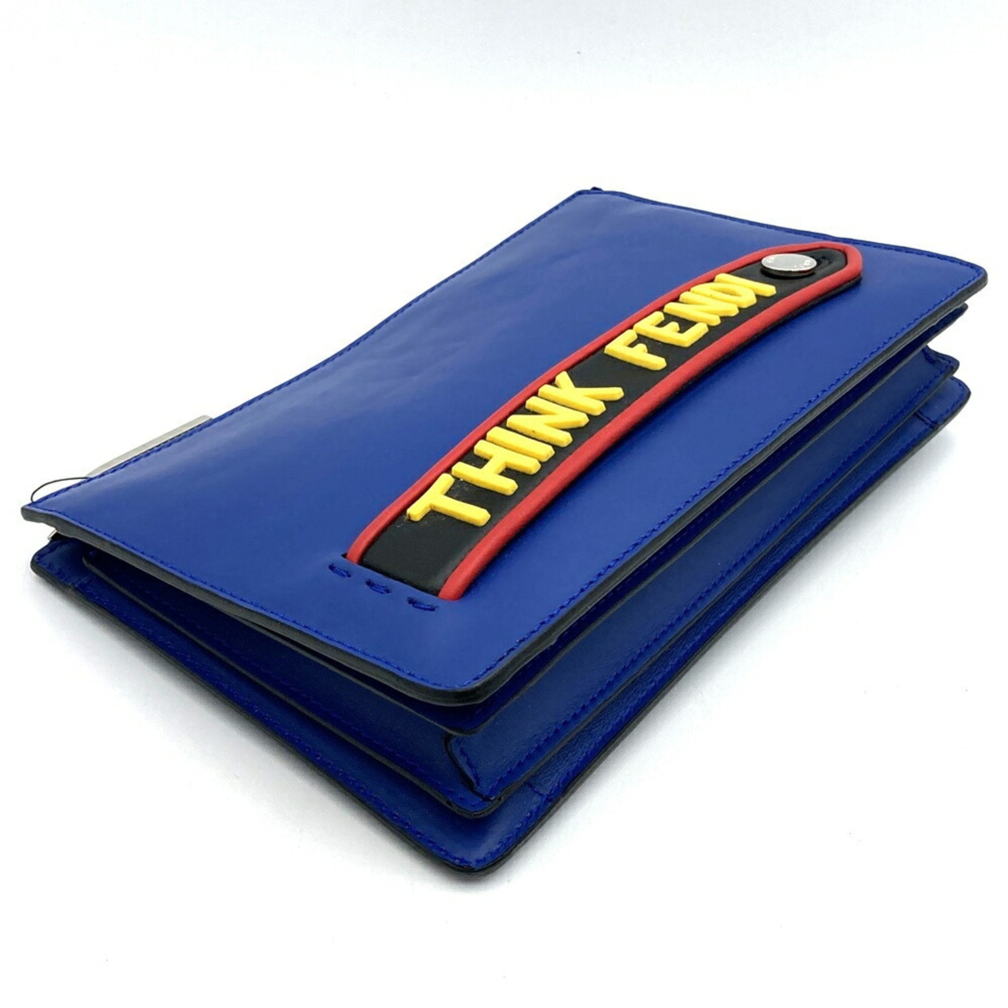 Fendi Blue Leather Clutch Bag Pouch