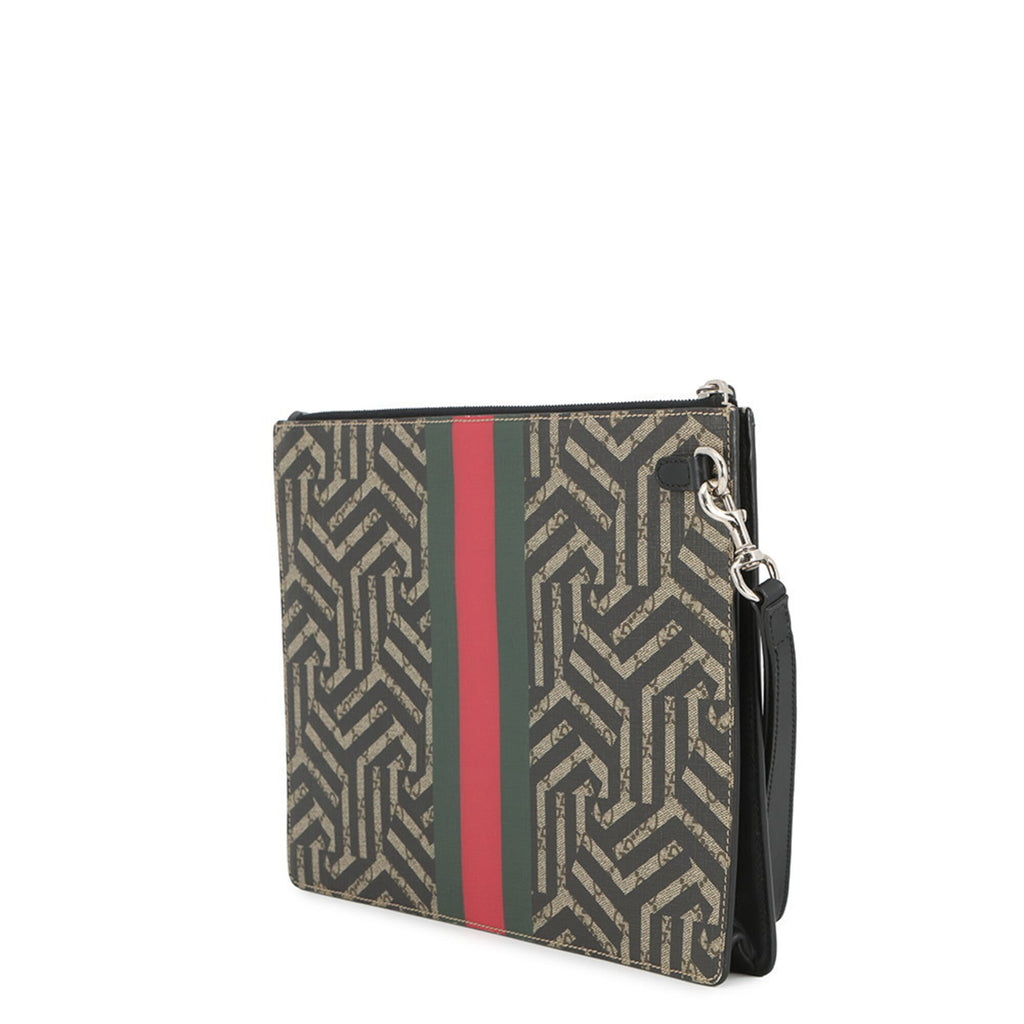Gucci Black Multi-Color Leather Clutch Bag Handbag Pouch (Pre-Owned)