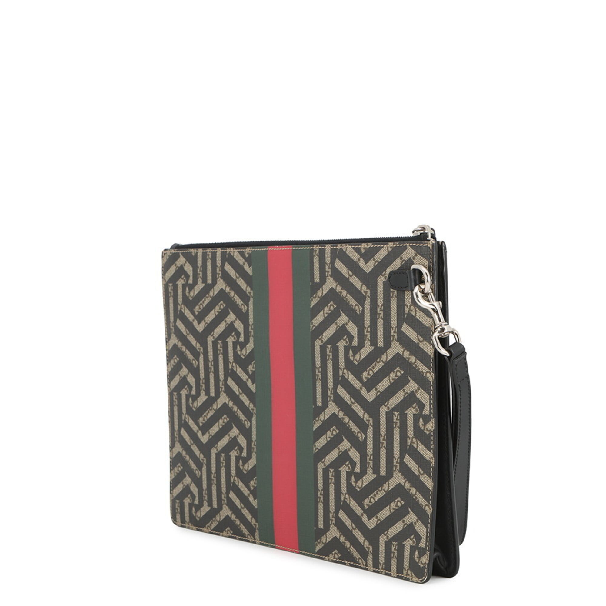 Gucci Black Multi-Color Leather Clutch Bag Handbag Pouch (Pre-Owned)