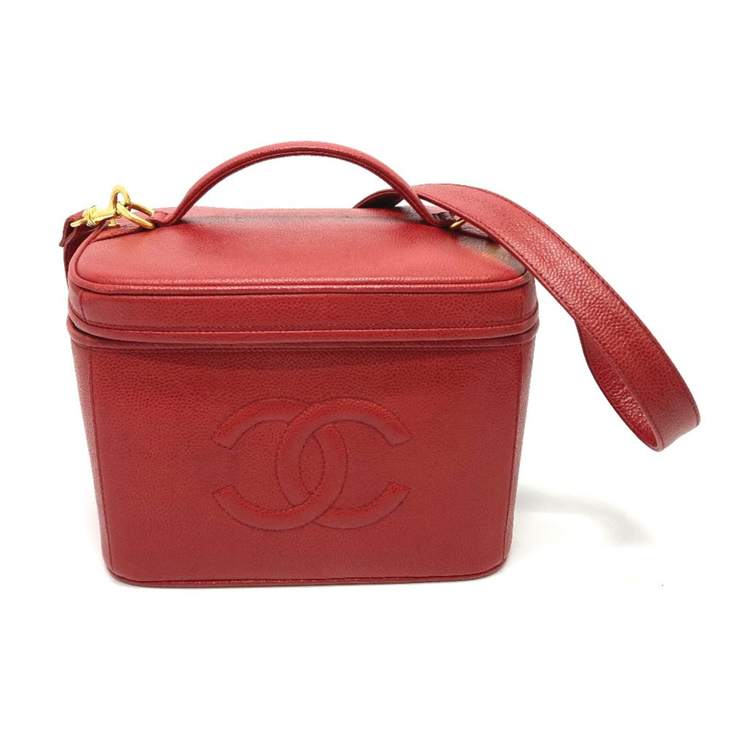 Chanel Red Leather Shoulder Bag
