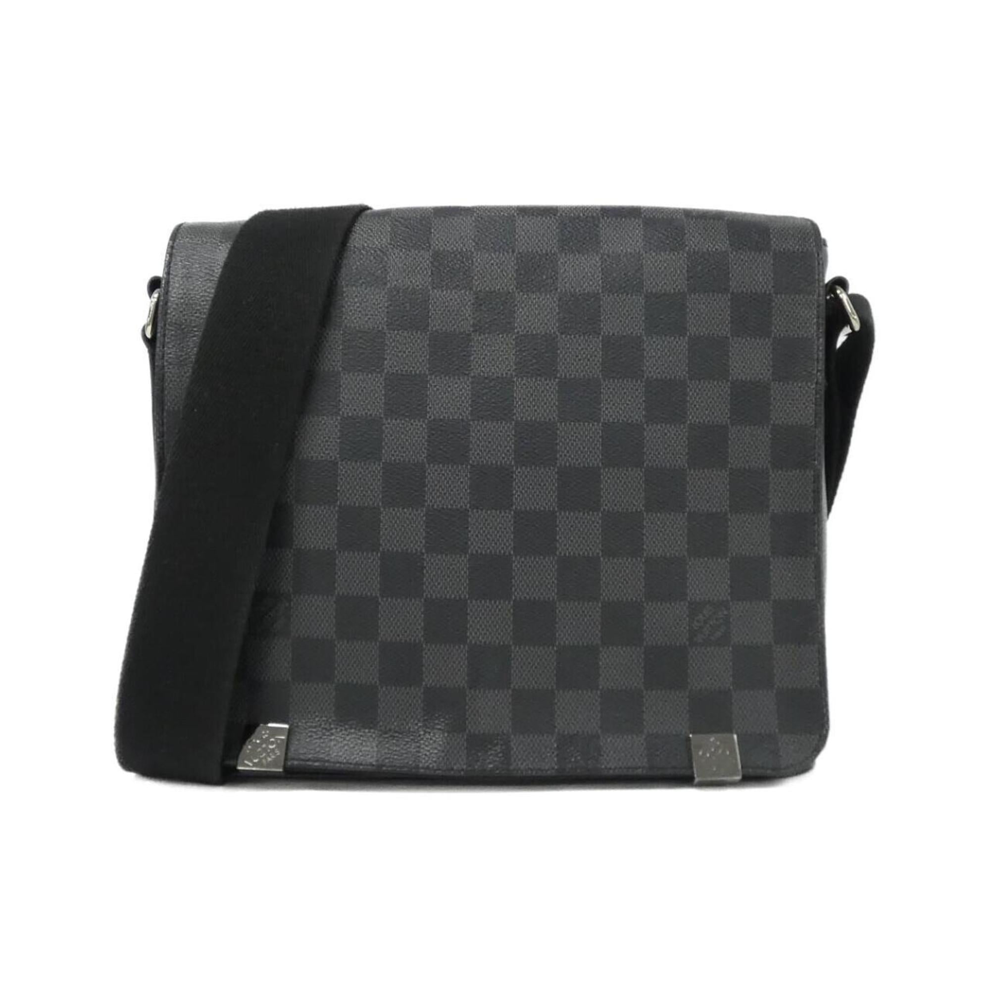Louis Vuitton Dark Gray Graphite Coated Canvas Shoulder Bag