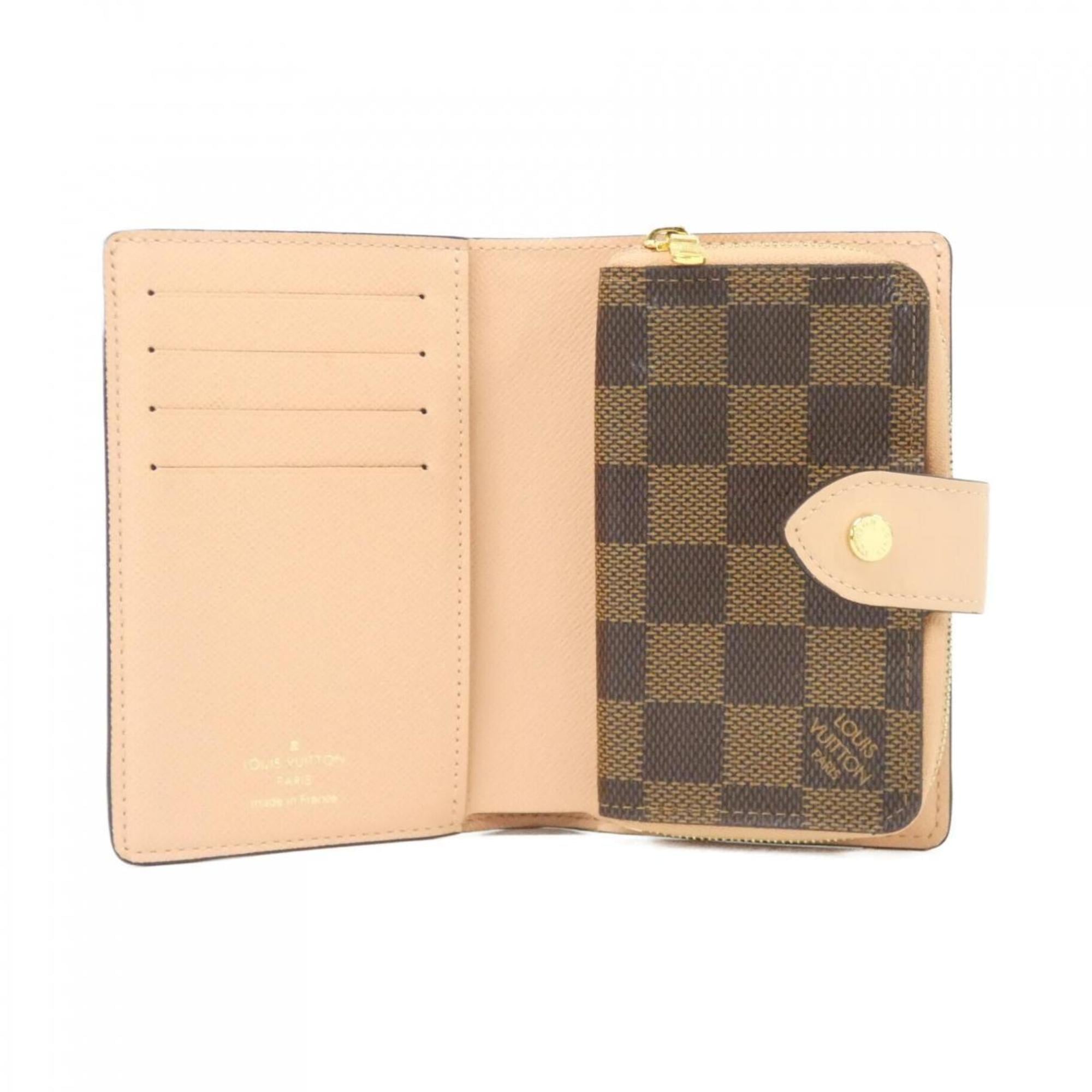 Louis Vuitton Brown Cream Coated Canvas Wallet