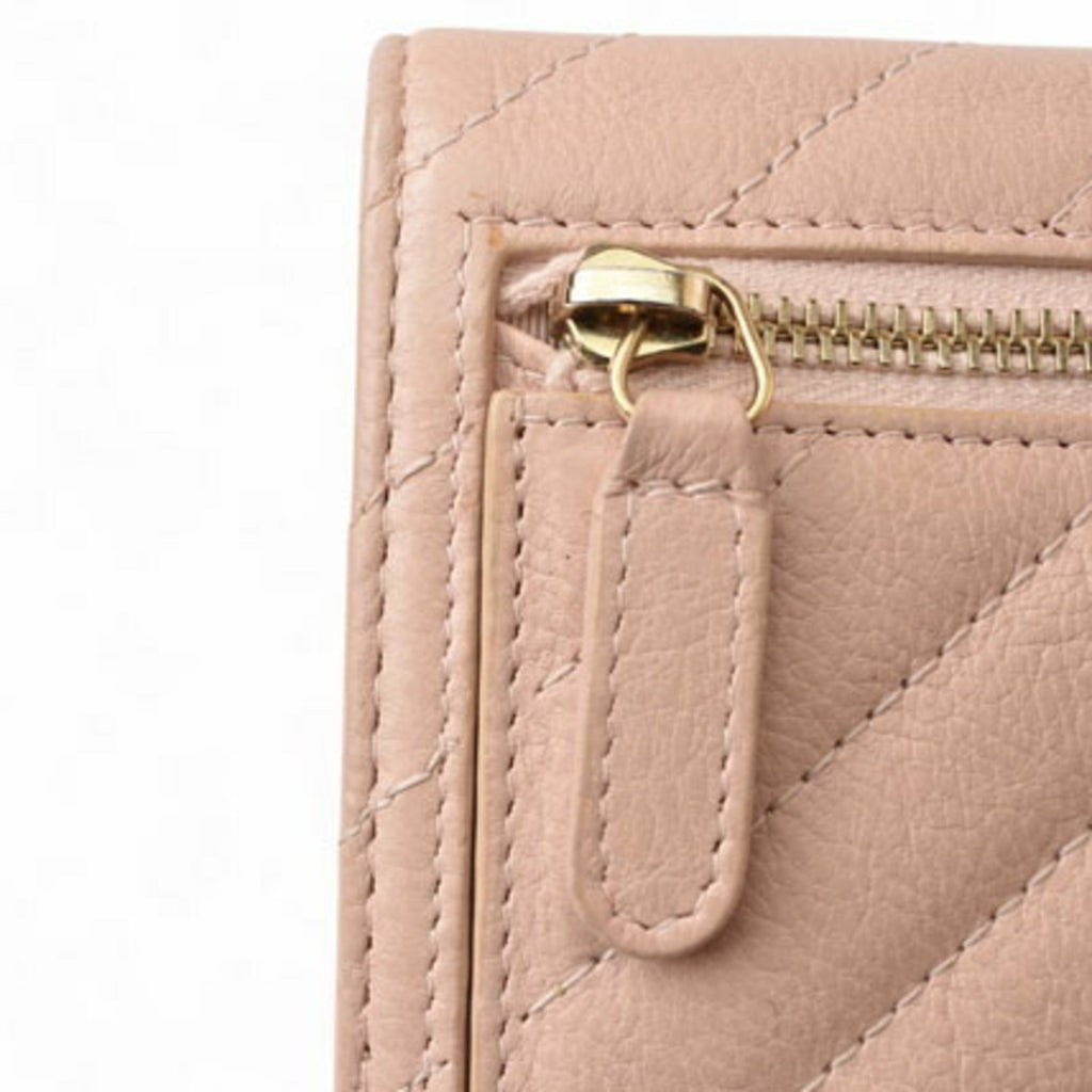 Chanel Baby Pink Leather Wallet (Tri-Fold)