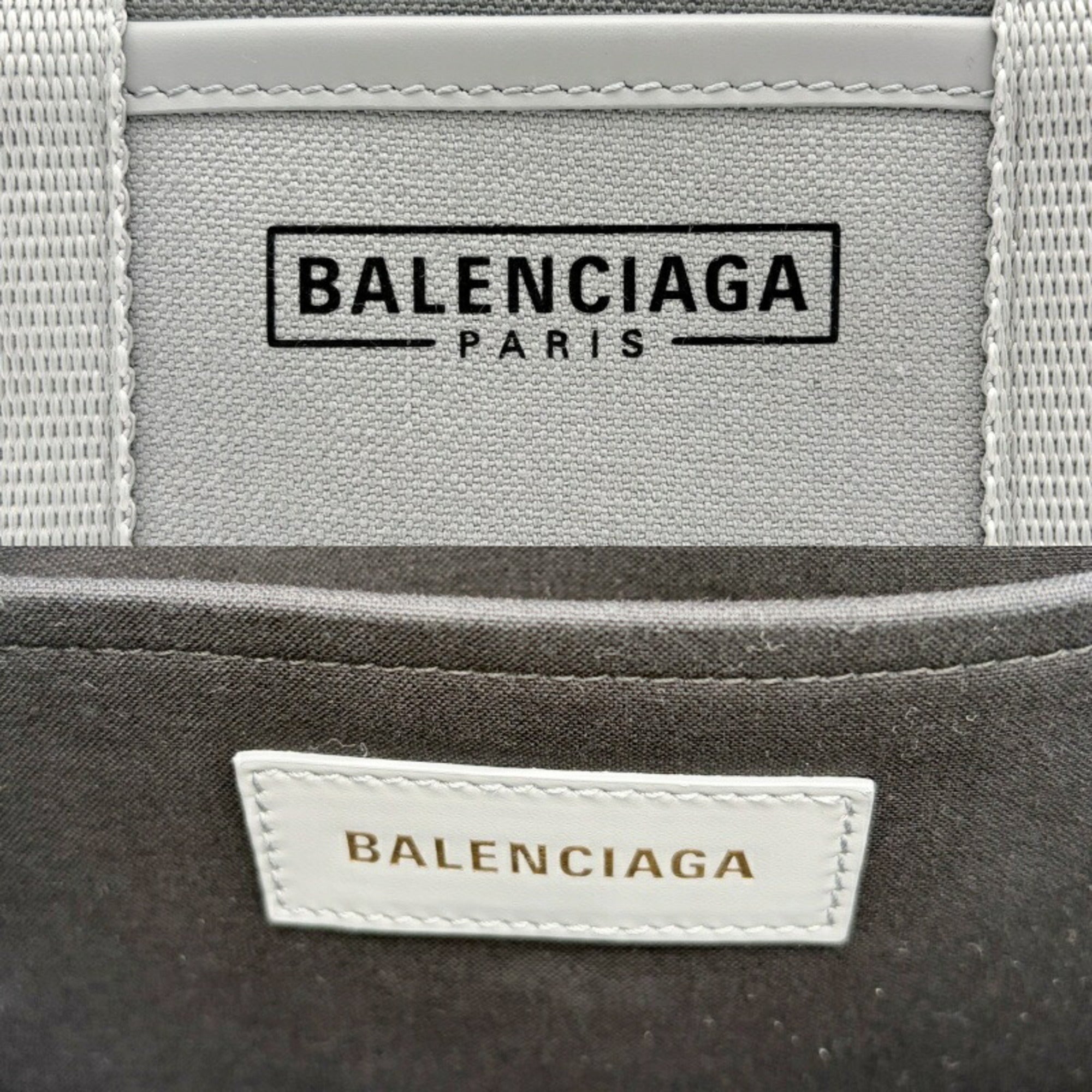 Balenciaga Gray Canvas Leather Tote