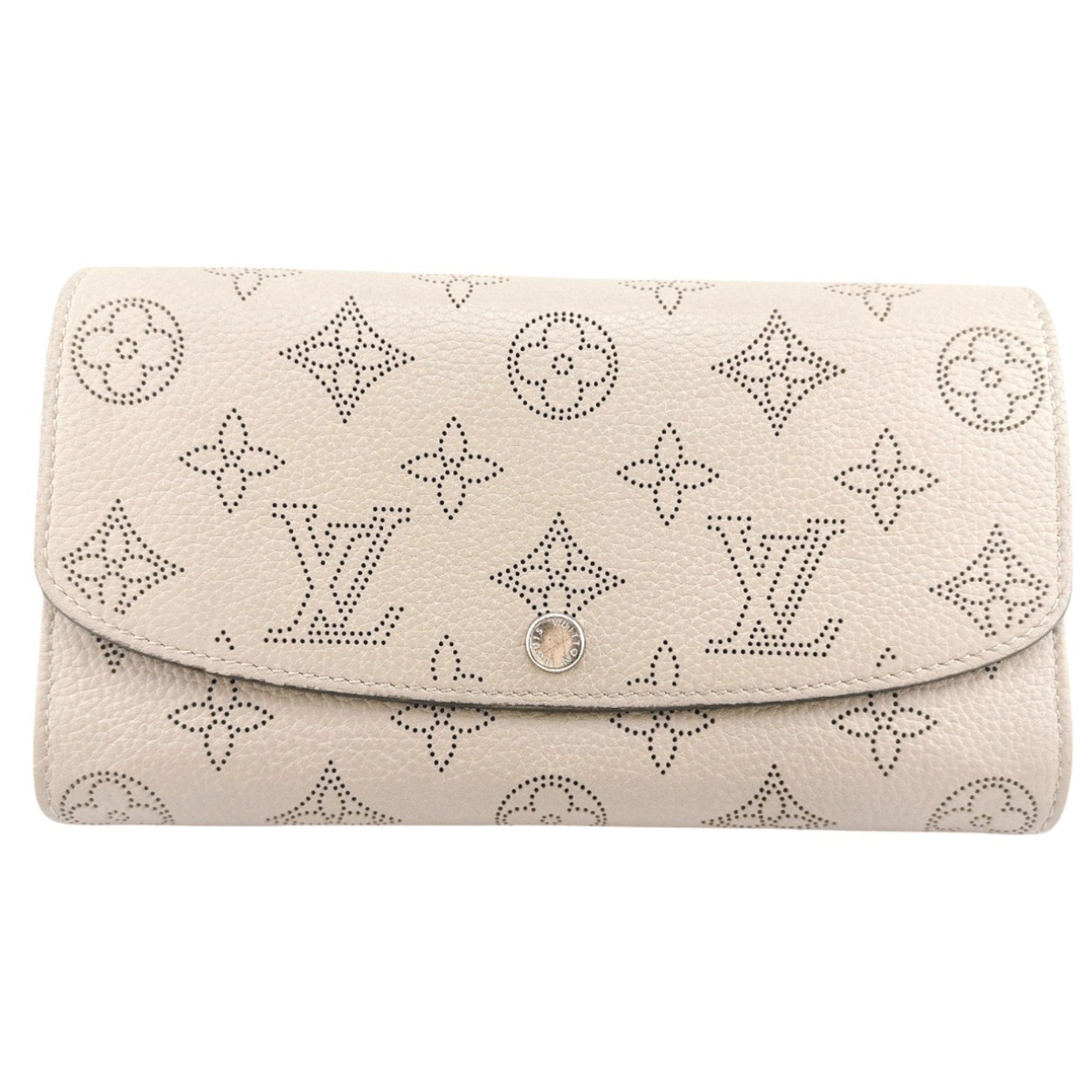 Louis Vuitton Beige Galle Monogram Mahina Leather Long Wallet (Tri-Fold)