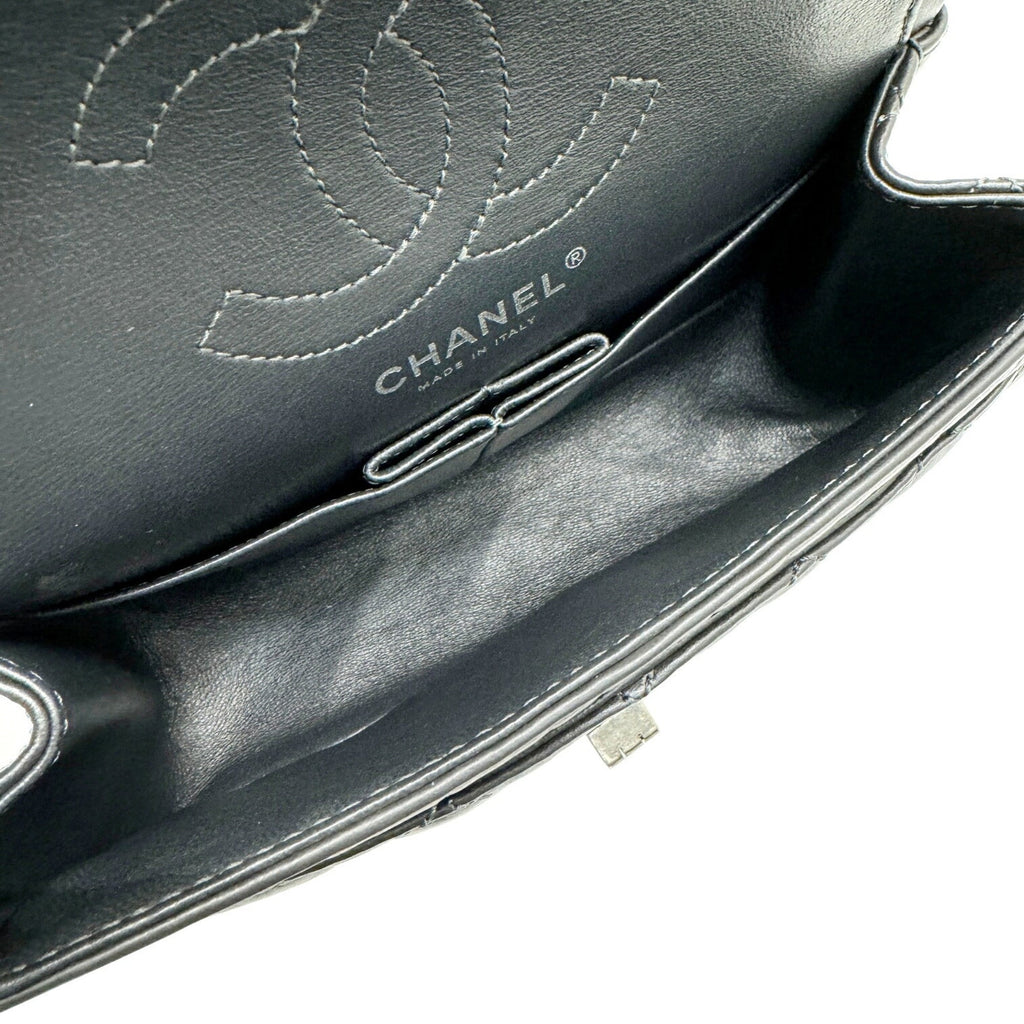 Chanel Dark Gray Leather Shoulder Bag