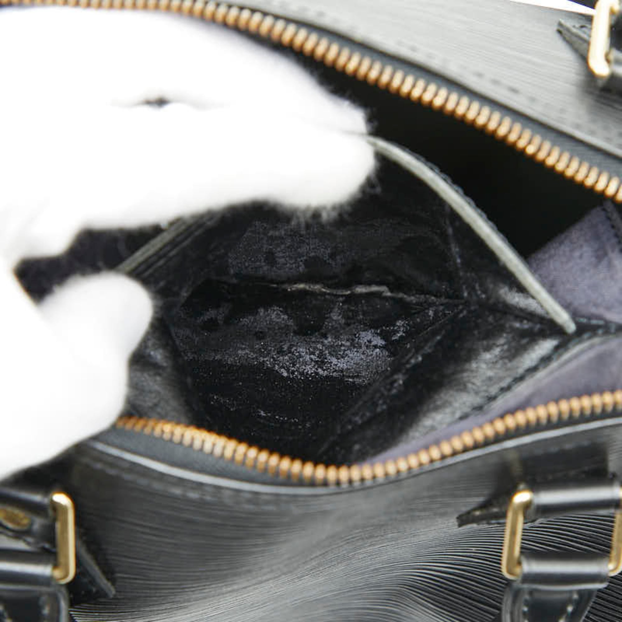 Louis Vuitton Black Noir Leather Boston Bag Handbag