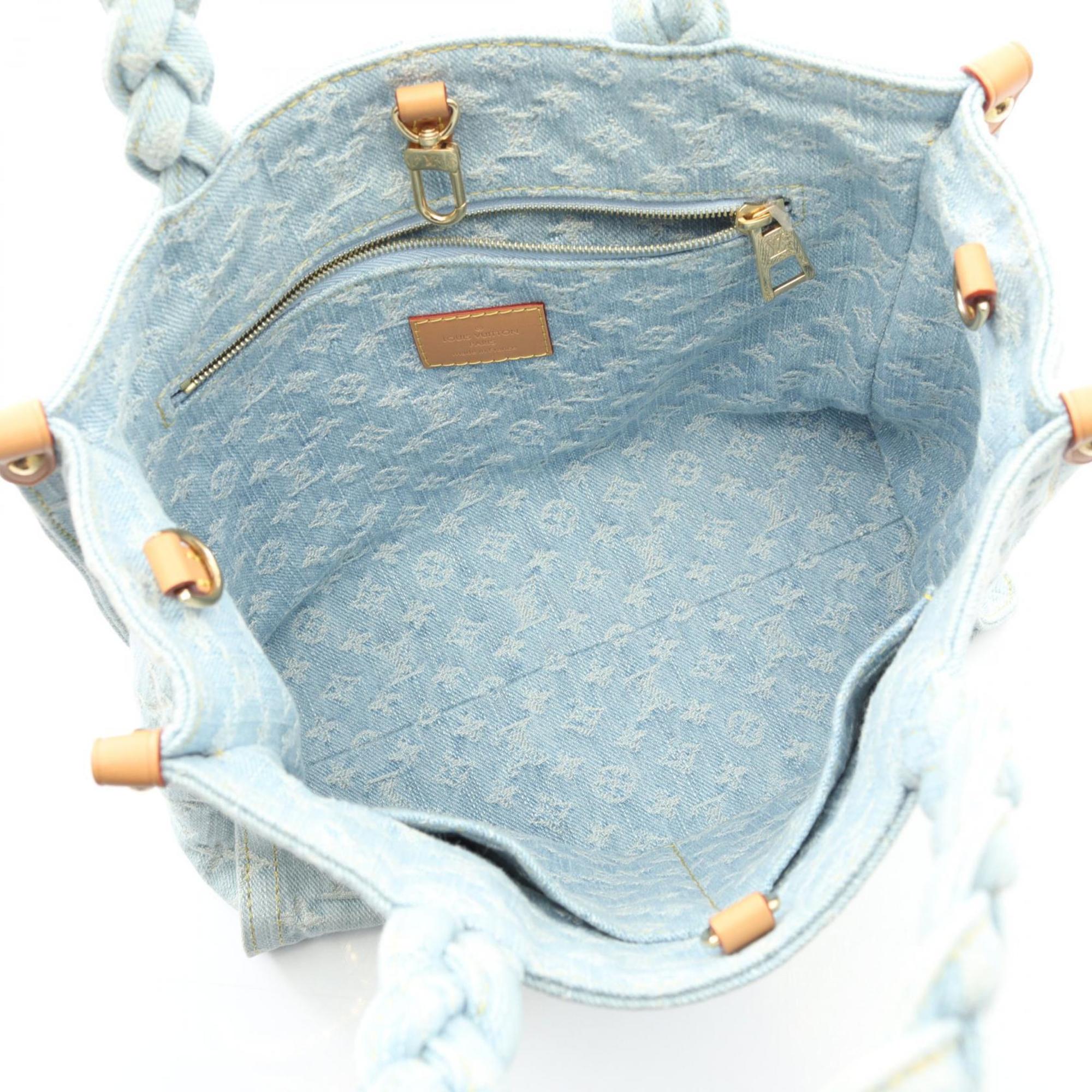 Louis Vuitton Blue Denim Leather Handbag