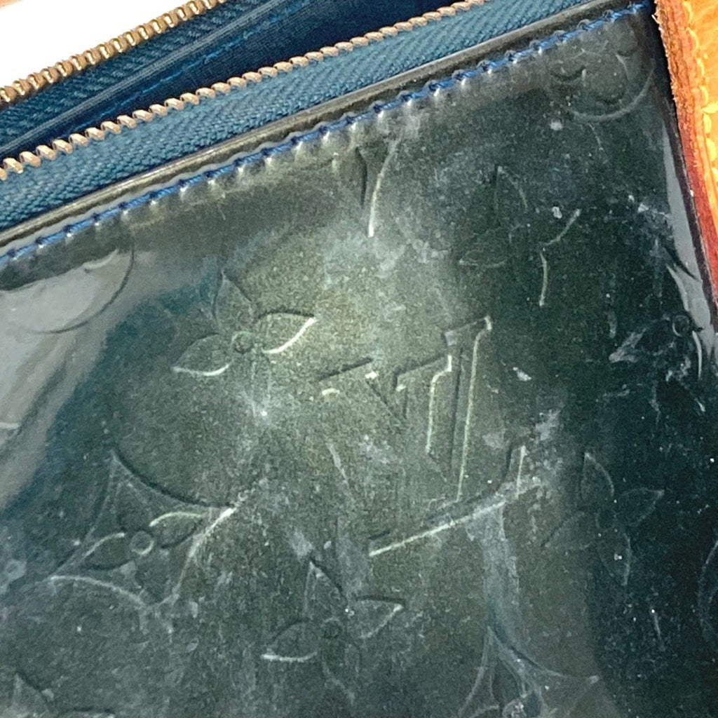 Louis Vuitton Blue Nuit Green Monogram Vernis Canvas Shoulder Bag Tote Bag