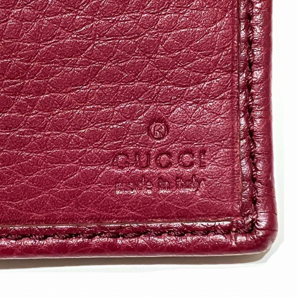 Gucci Bordeaux Leather Wallet (Tri-Fold) (Pre-Owned)