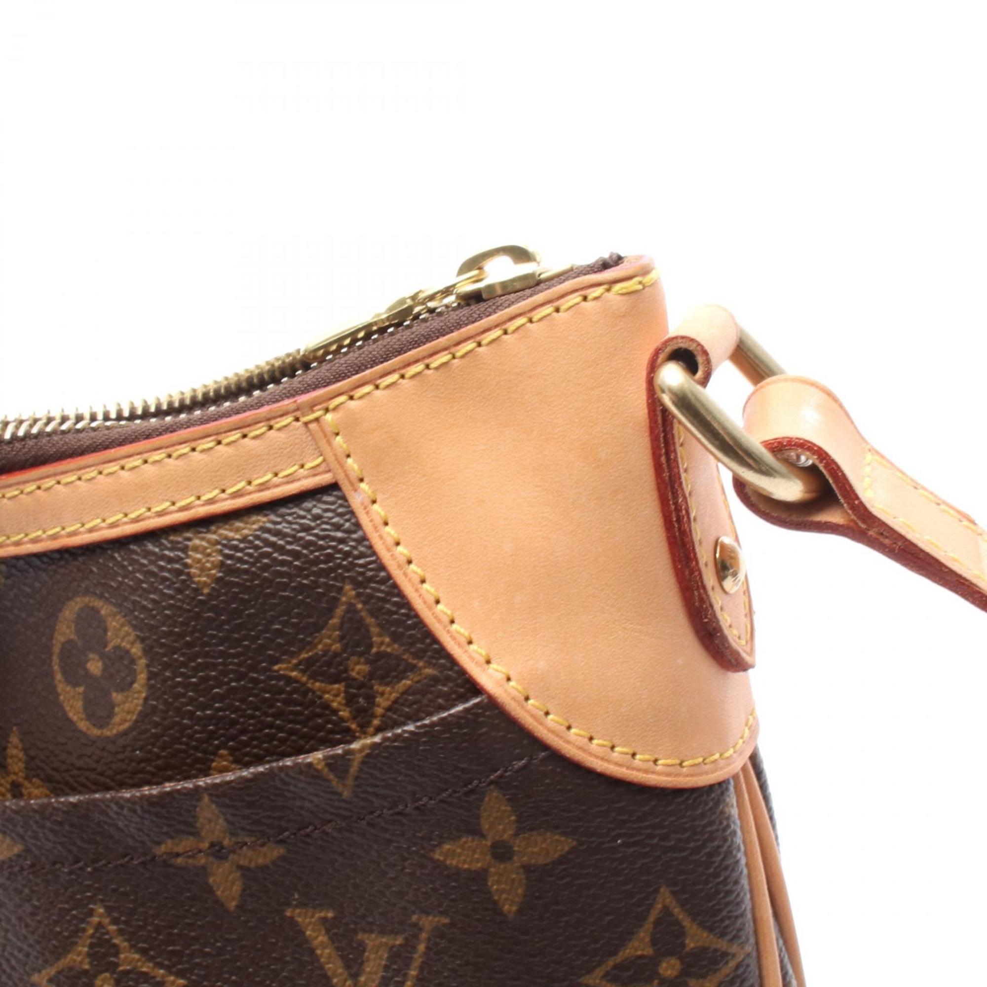 Louis Vuitton Brown Coated Canvas Leather Shoulder Bag