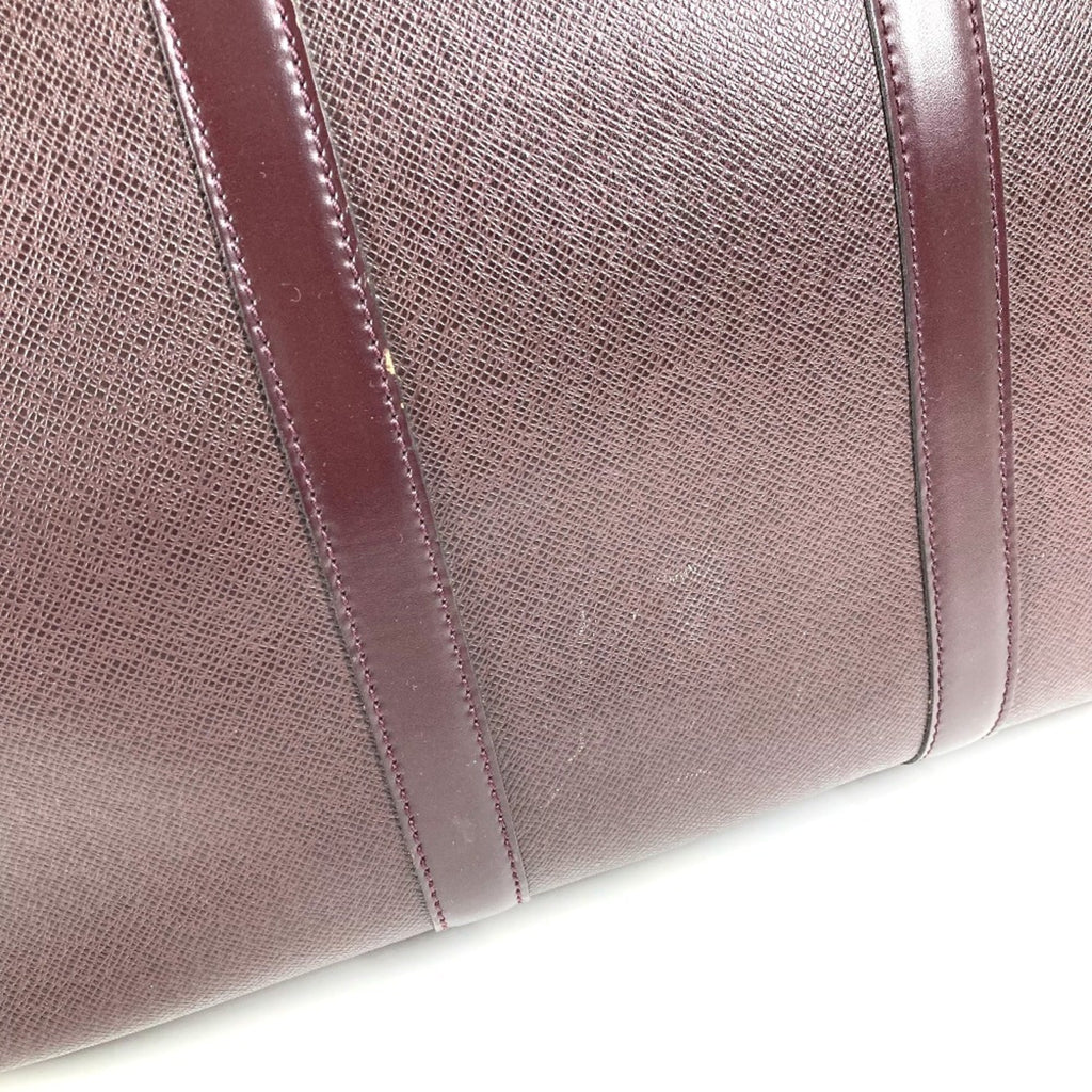 Louis Vuitton Acajou Purple Taiga Leather Boston Bag Shoulder Bag
