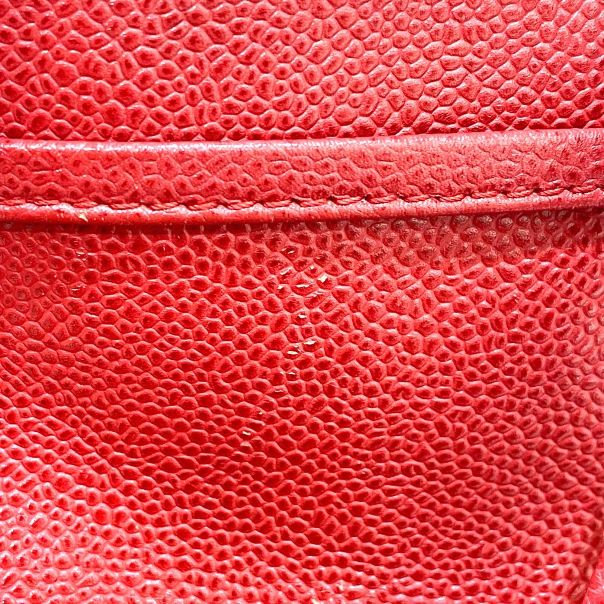Chanel Red Leather Tote Bag