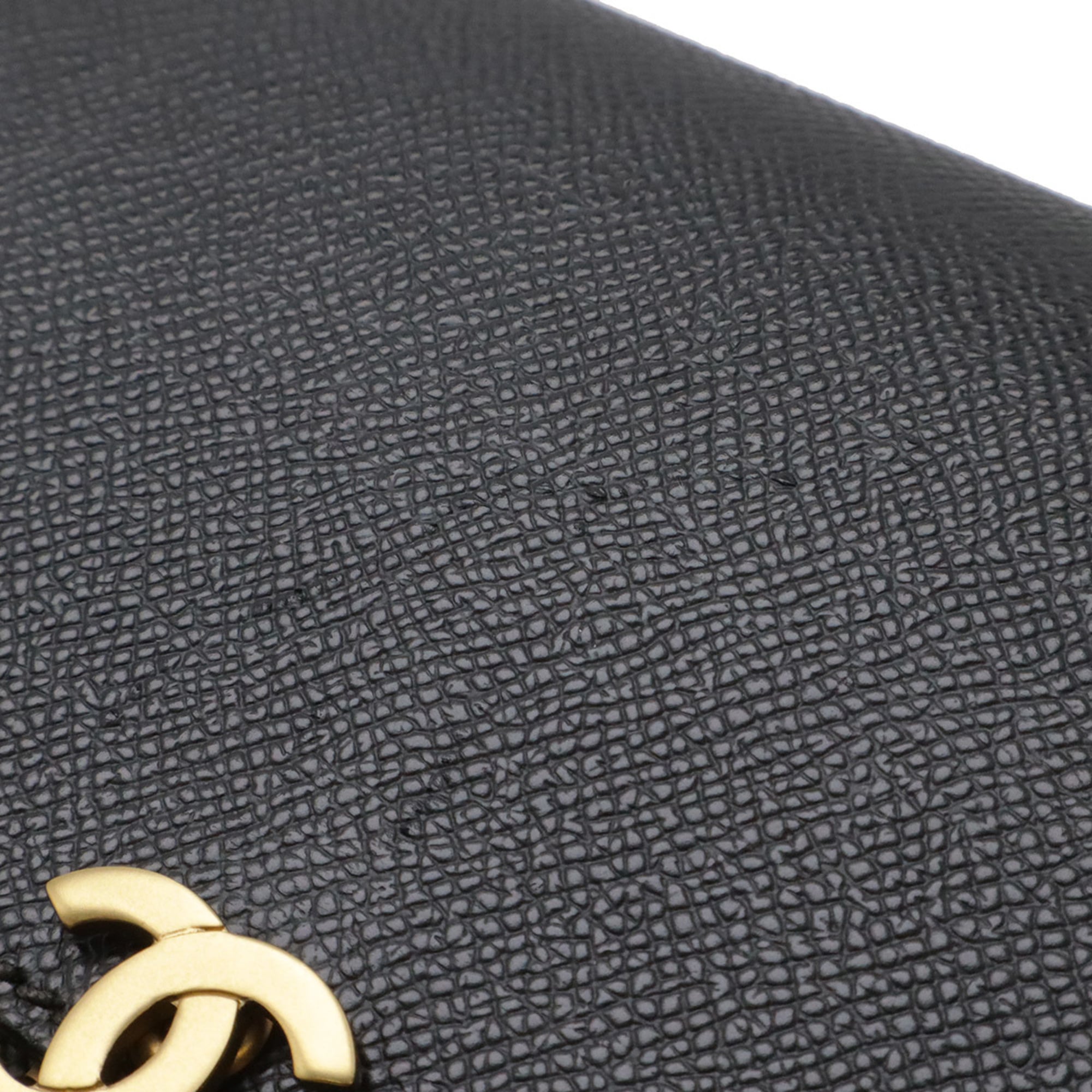 Chanel Black Grained Calfskin Shoulder Bag