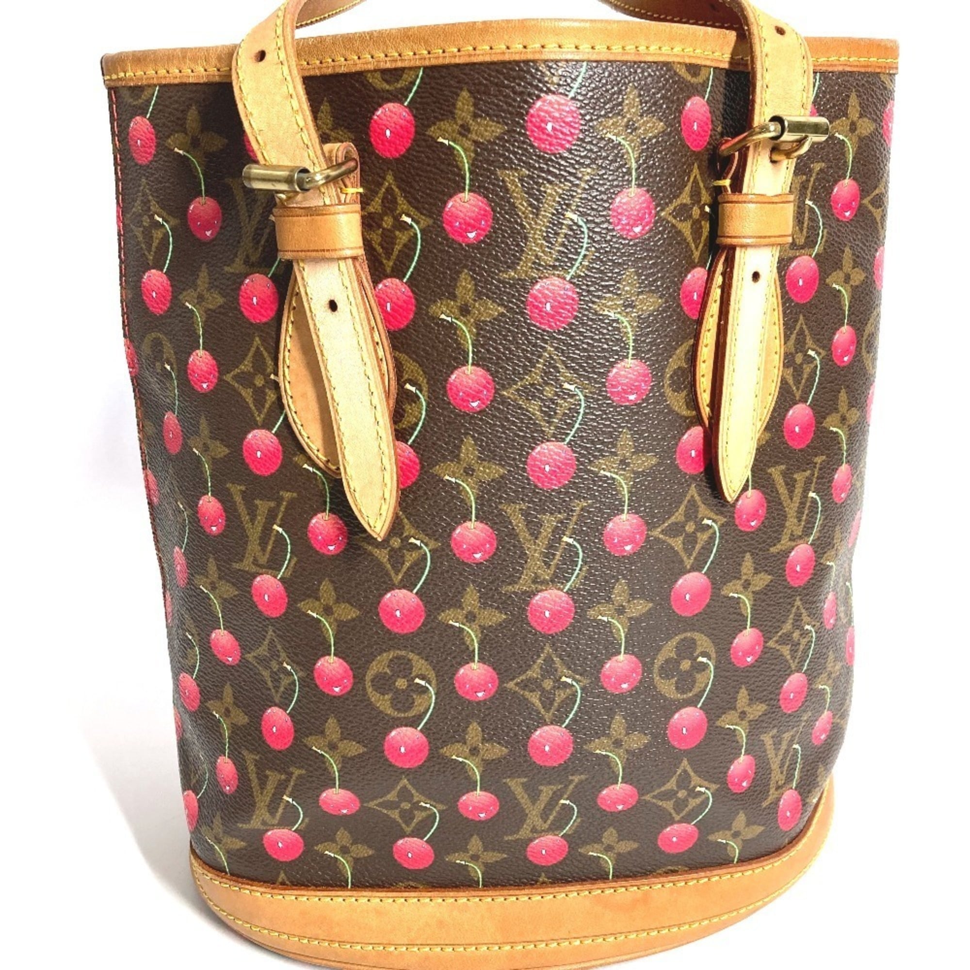 Louis Vuitton Brown Monogram Monogram Cherry Red Color Monogram Shoulder Bag Tote Bag