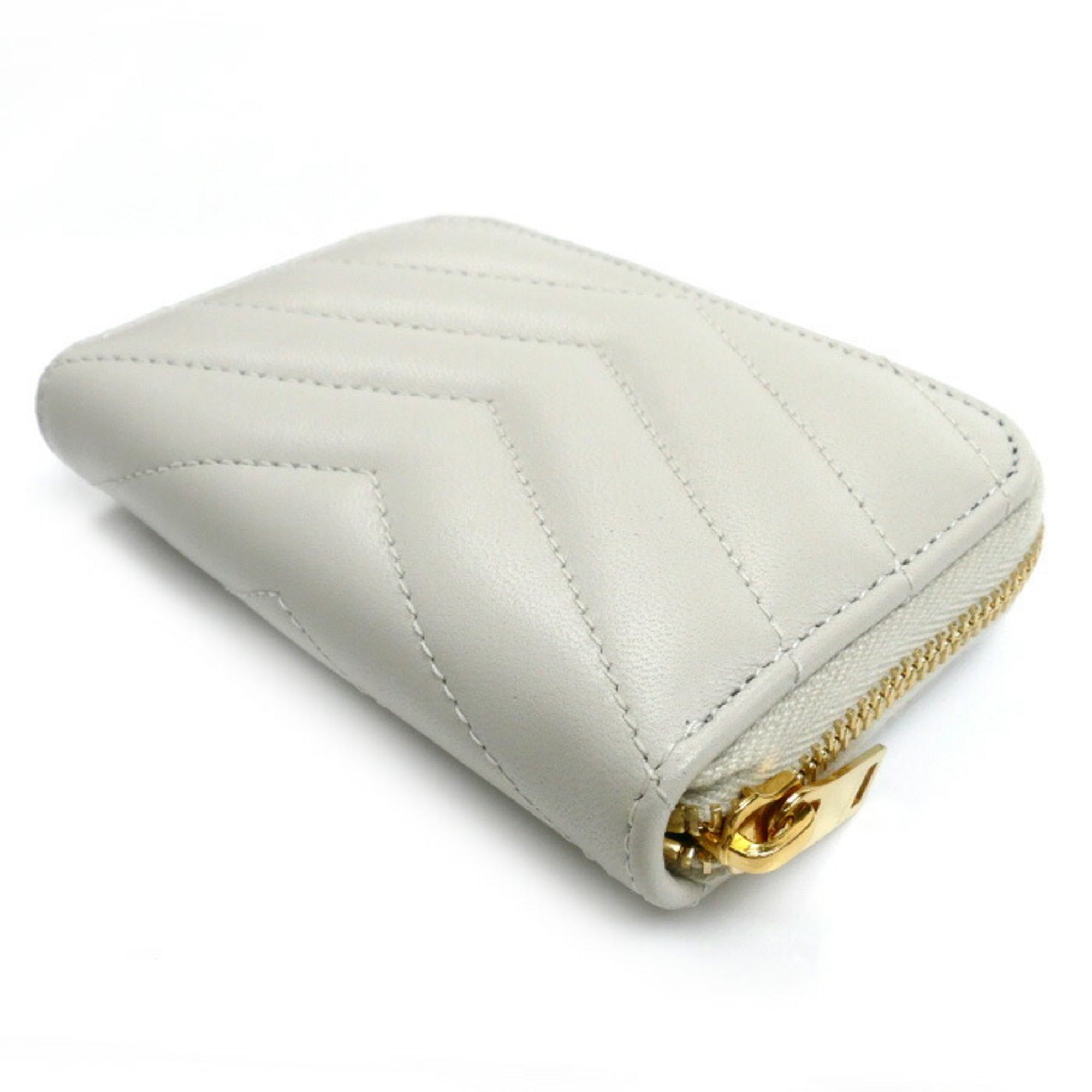Saint Laurent Ivory Leather Coin Purse/Coin Case (Pre-Owned)
