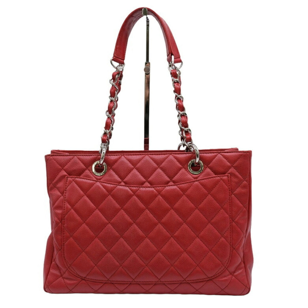 Chanel Red Color Caviar Leather Tote Bag