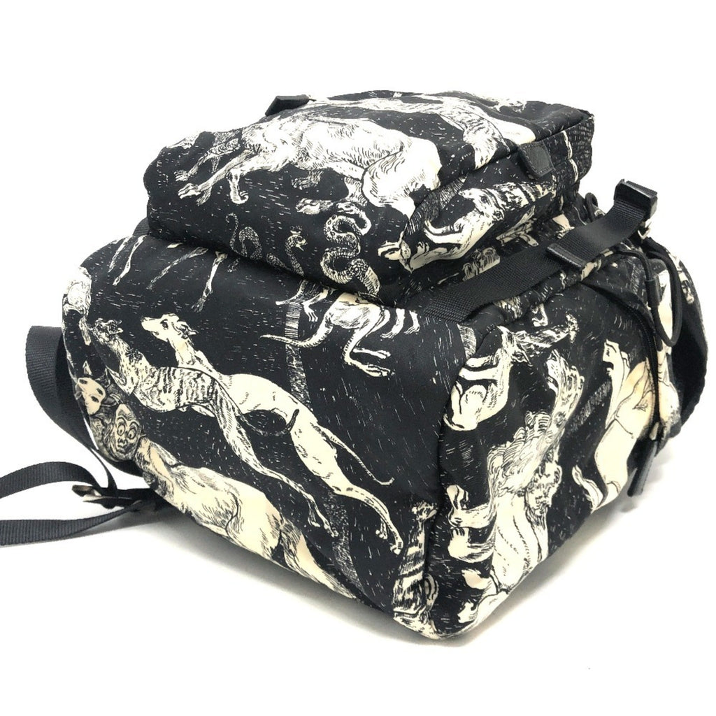 Prada Black White Nylon Backpack