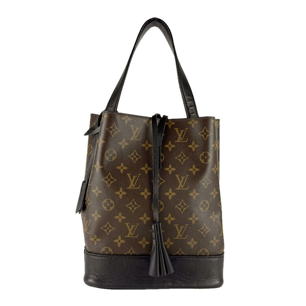 Louis Vuitton Black Brown Monogram Leather Handbag