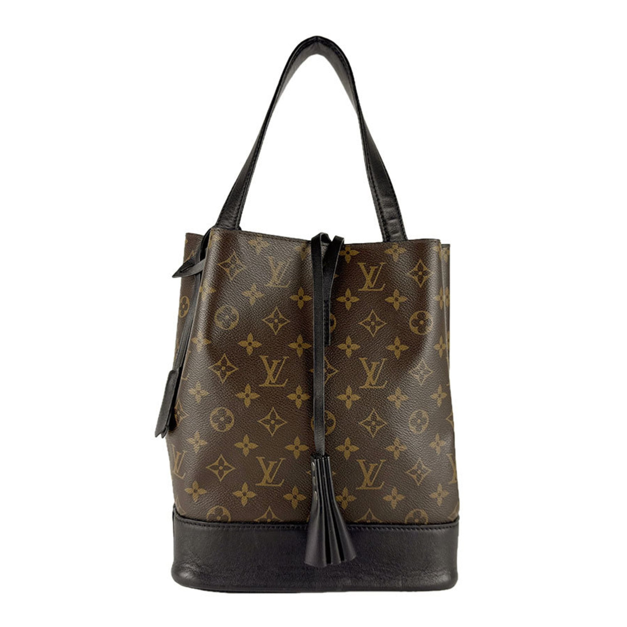 Louis Vuitton Black Brown Monogram Leather Handbag