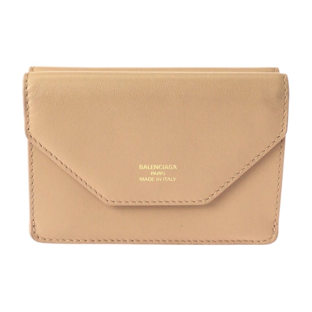 Balenciaga Beige Leather Wallet (Tri-Fold)
