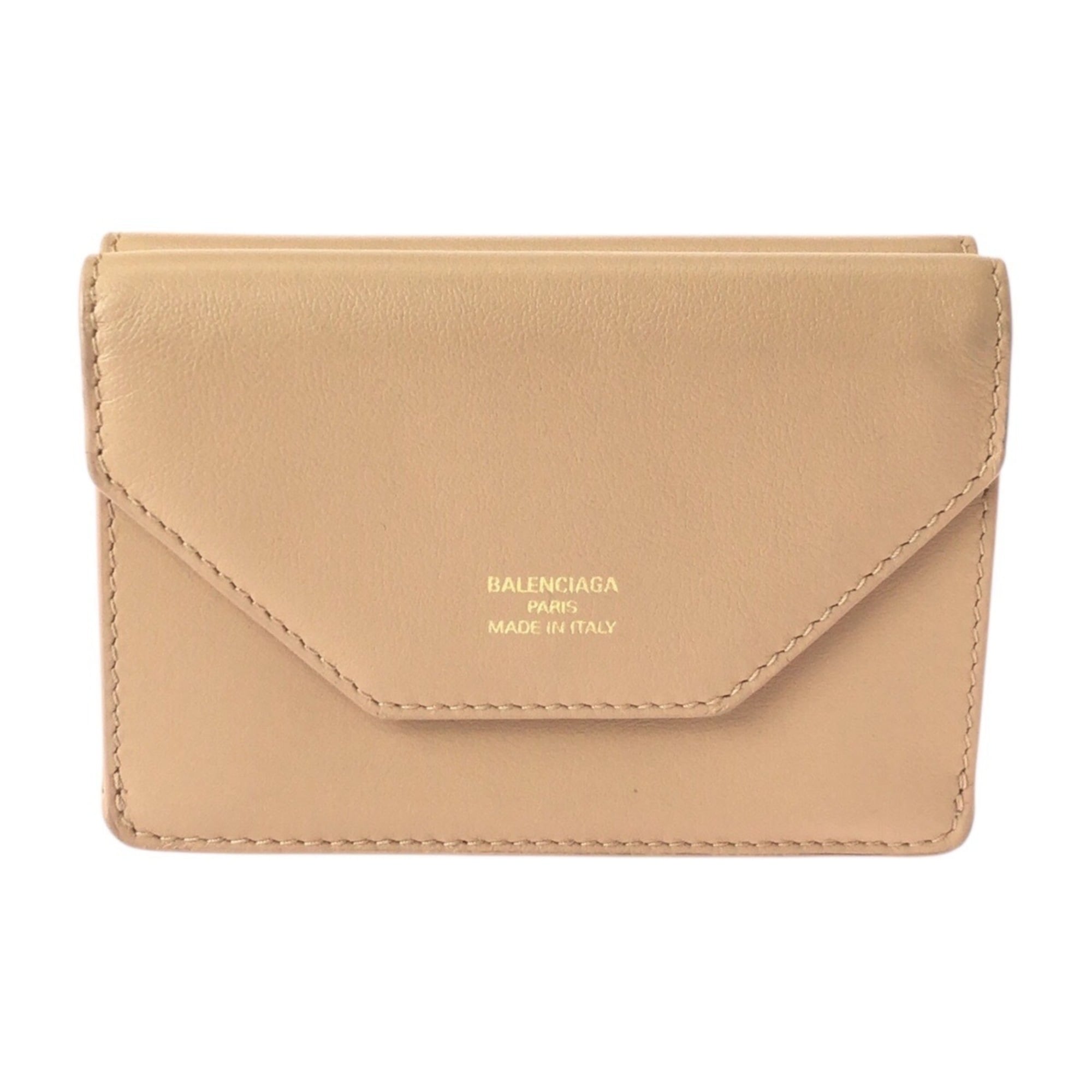 Balenciaga Beige Leather Wallet (Tri-Fold)