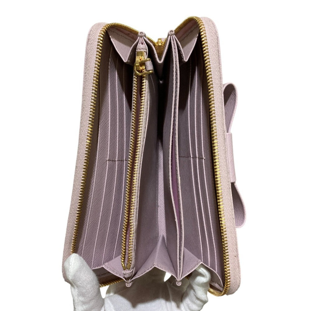 Prada Pink Saffiano Long Wallet (Bi-Fold)