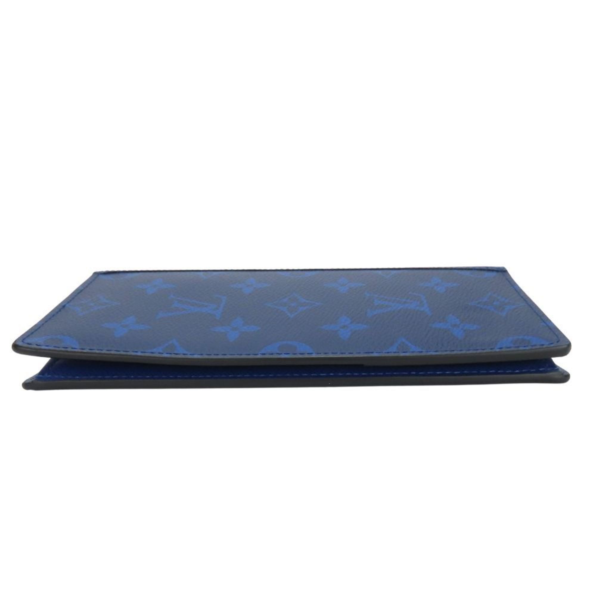 Louis Vuitton Blue Cobalt Taiga Leather Monogram Long Wallet