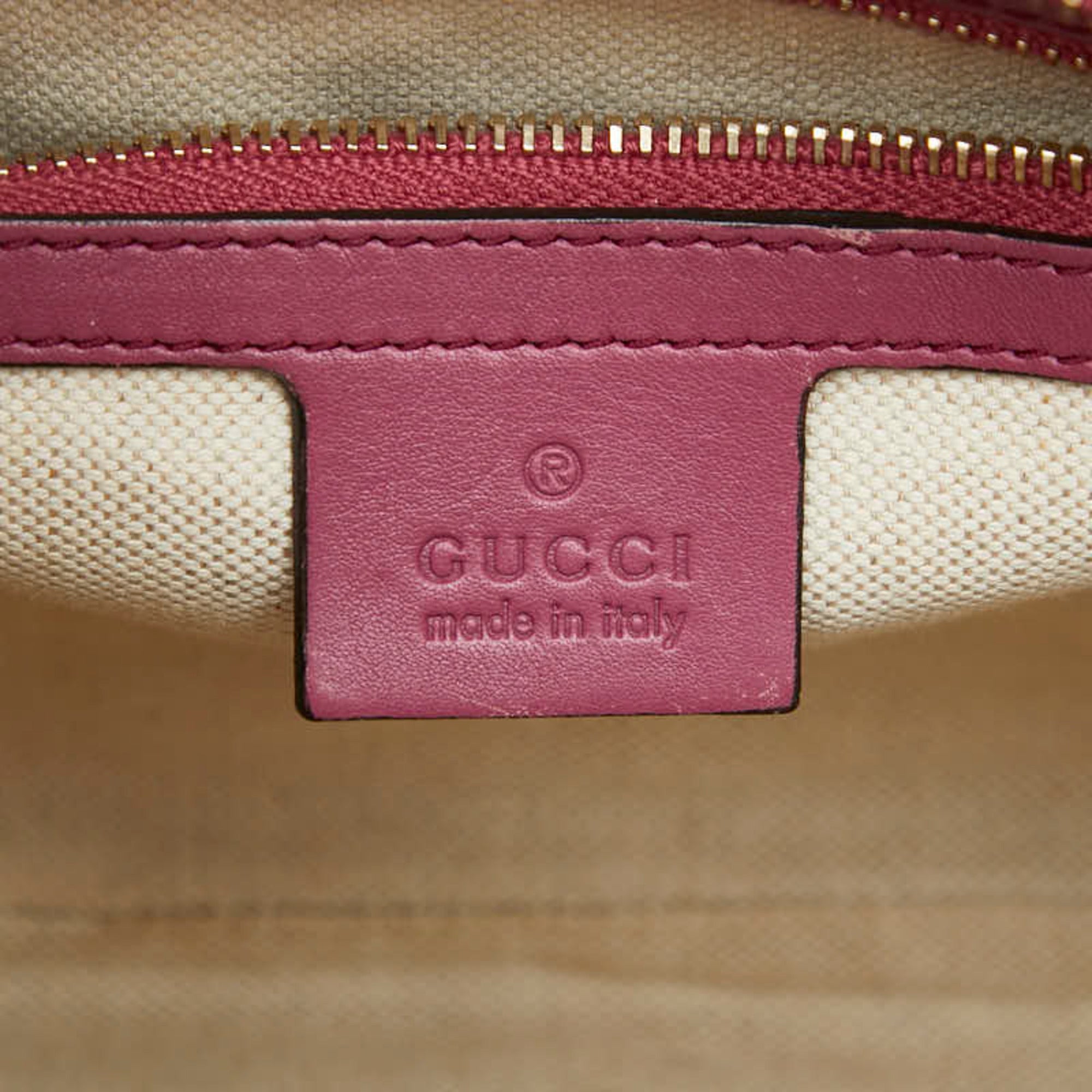 Gucci Purple Leather Handbag Shoulder Bag (Pre-Owned)