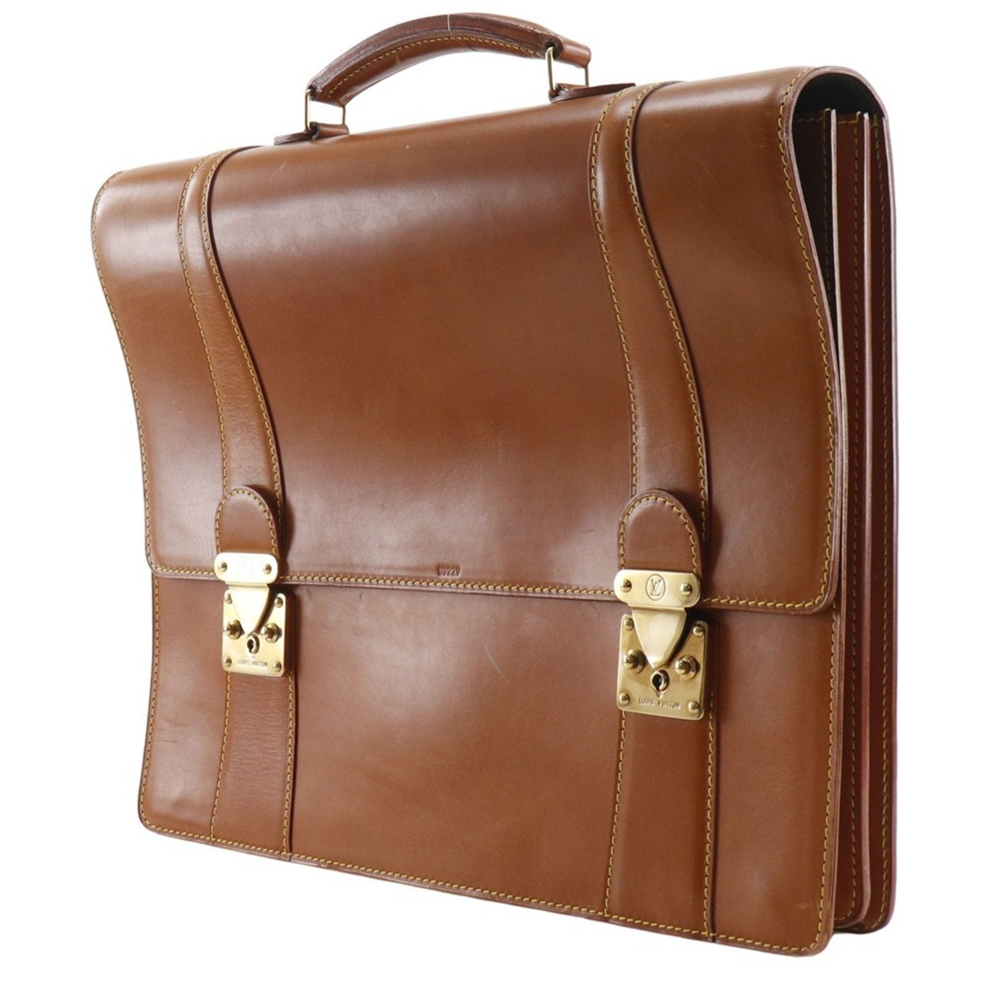 Louis Vuitton Brown Camel Nomade Leather Briefcase