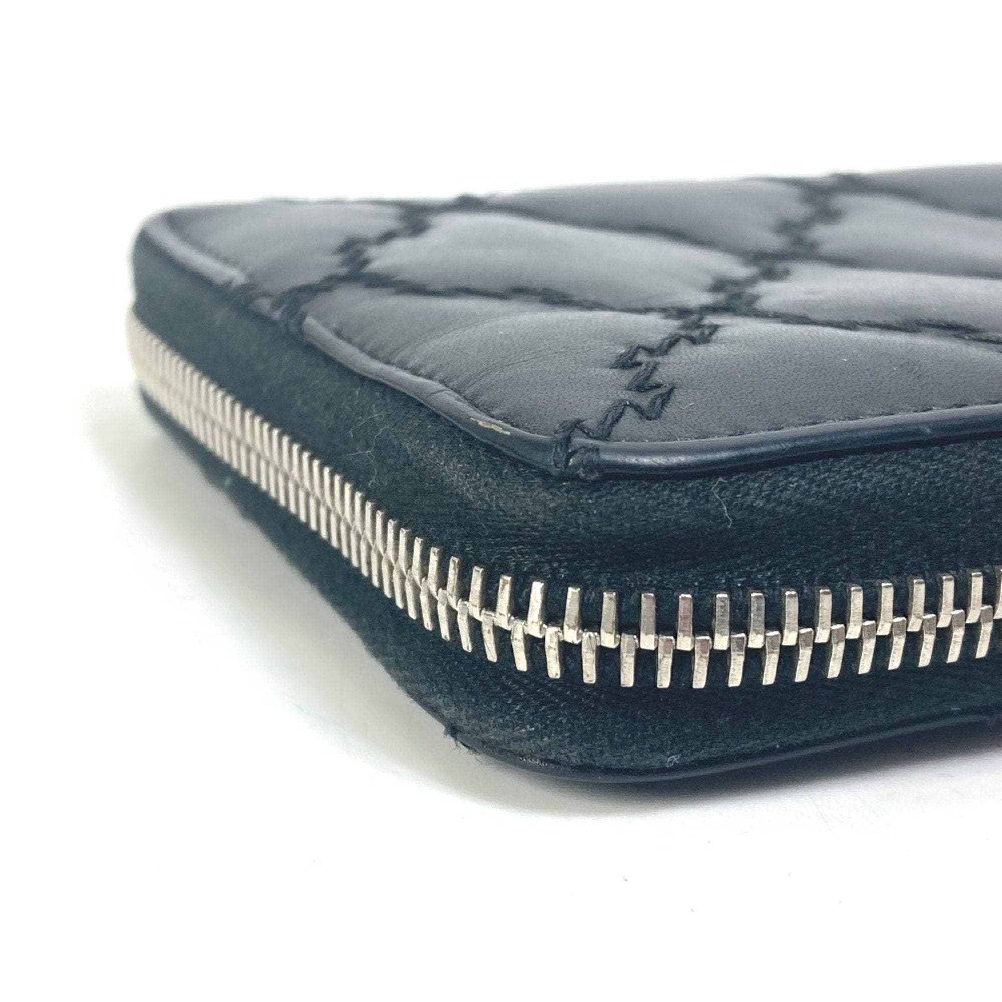 Chanel Black Leather Long Wallet (Bi-Fold)