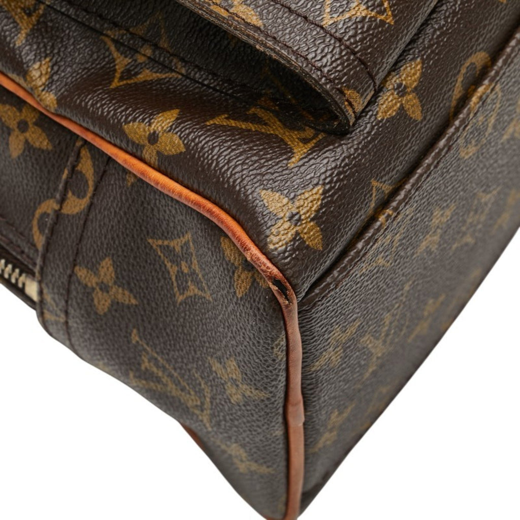 Louis Vuitton Brown Pvc Leather Boston Bag Handbag