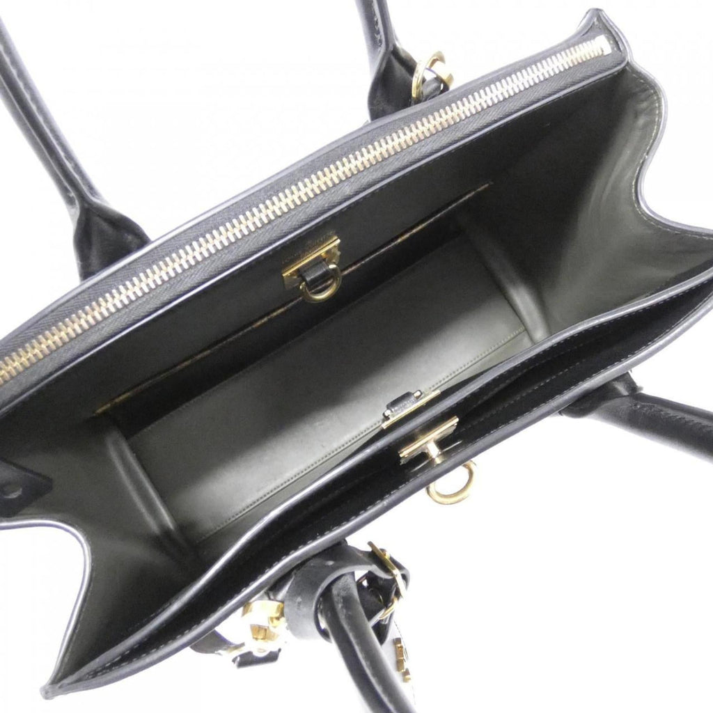Louis Vuitton Black Coated Canvas Leather Handbag