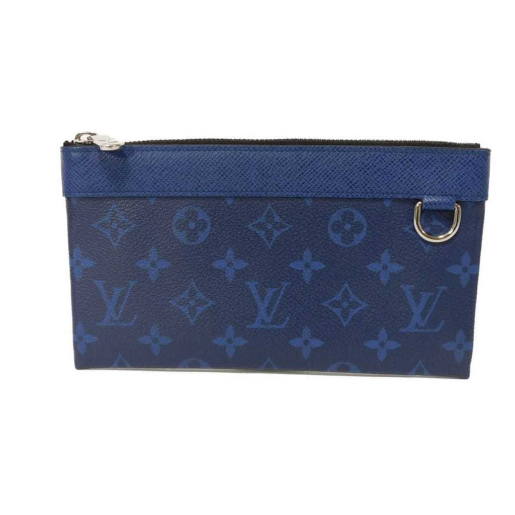 Louis Vuitton Blue Cobalt Monogram Monogram Cobalt Taiga Leather Leather Canvas Monogram Pochette Pouch