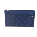 Louis Vuitton Blue Cobalt Monogram Monogram Cobalt Taiga Leather Leather Canvas Monogram Pochette Pouch