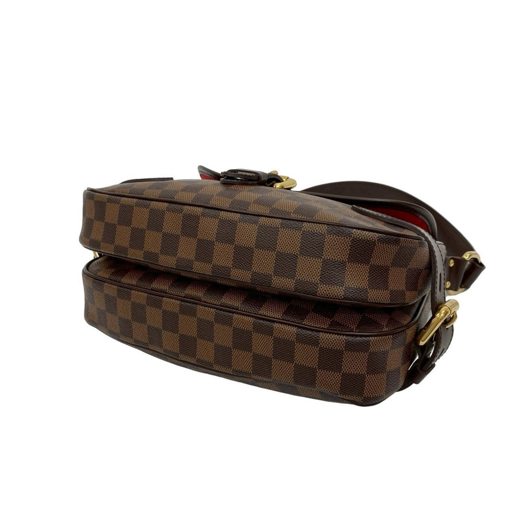 Louis Vuitton Brown Leather Pvc Shoulder Bag Tote Bag